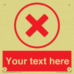 Custom red background, red cross in circle sign